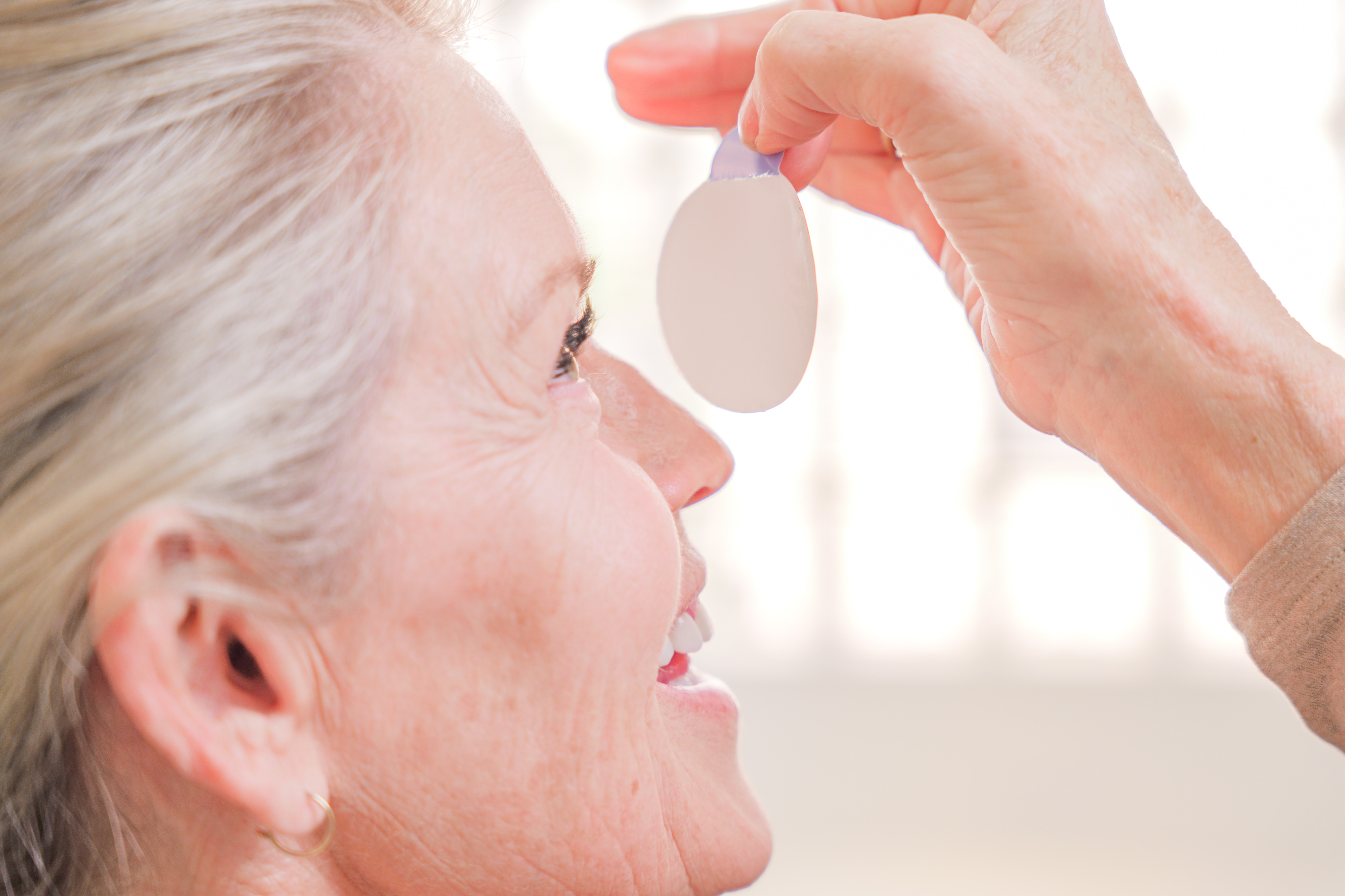 A medical-grade hydrogel patch designed to protect the ocular surface overnight
